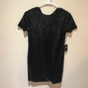 Express Black Sequin Mini Dress